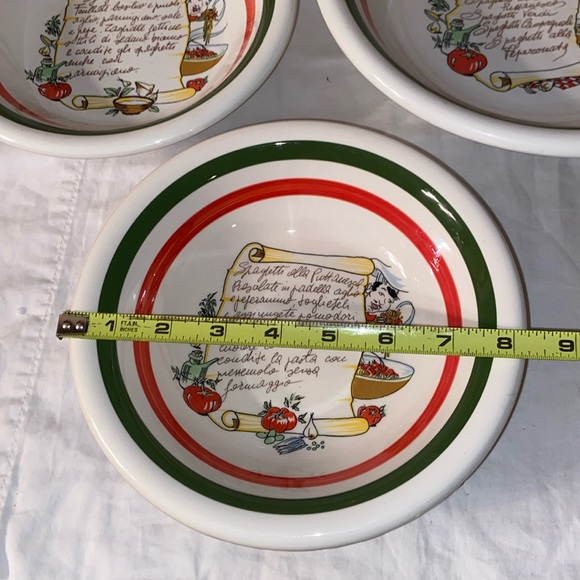 Vintage Italian Pasta Serving spaghetti bowl and 4 pasta bowls set of 5 pieces - Picture 8 of 14